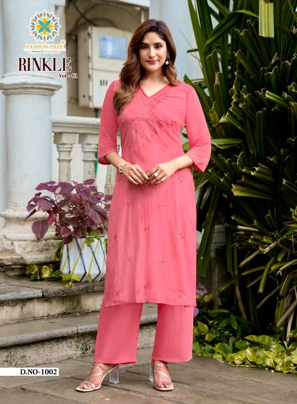 Passion tree rinkle vol-1 catlouges kurtis wholesale in surat